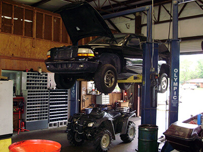 Vehicles inside McKenzie Transmission.